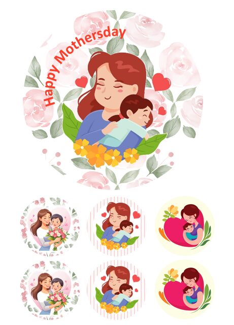 Eetbare print Moederdag 15cm