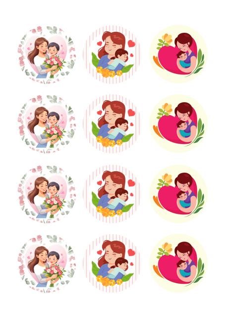 Eetbare print Moederdag Cupcakes