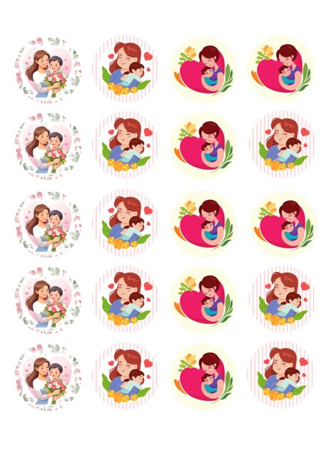 Eetbare print Moederdag Cupcakes Mini