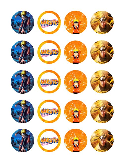 Eetbare print Naruto Cupcakes Mini