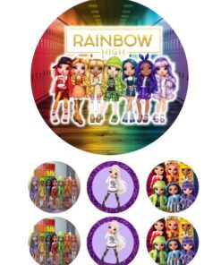 Eetbare print Rainbow High 15cm