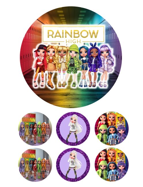 Eetbare print Rainbow High 15cm