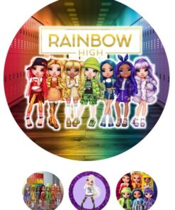 Eetbare print Rainbow High 20cm