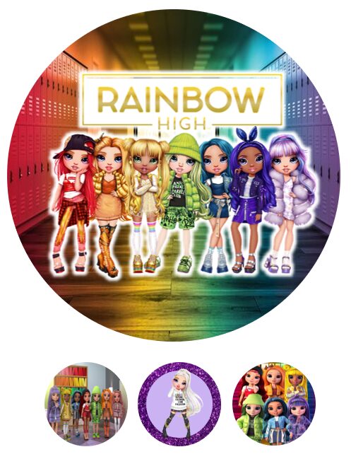 Eetbare print Rainbow High 20cm