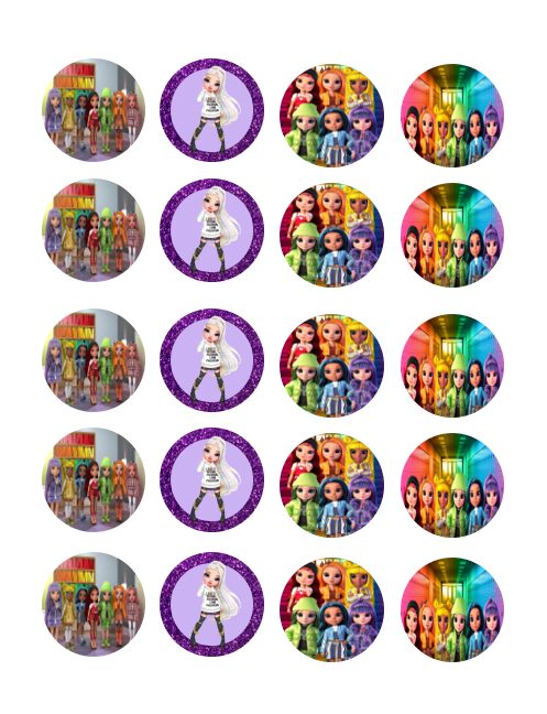 Eetbare print Rainbow High Cupcakes Mini