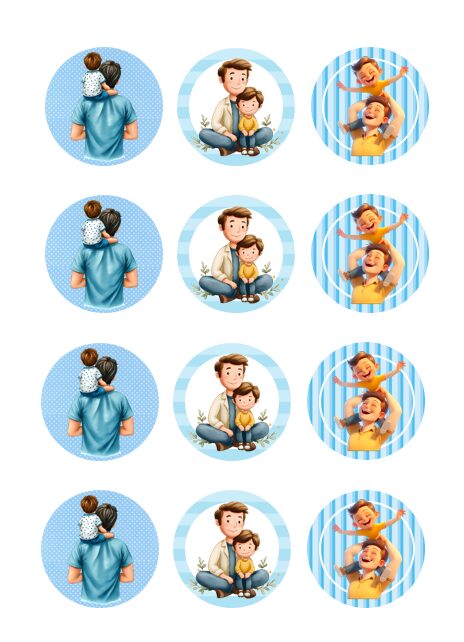 Eetbare print Vaderdag Cupcakes