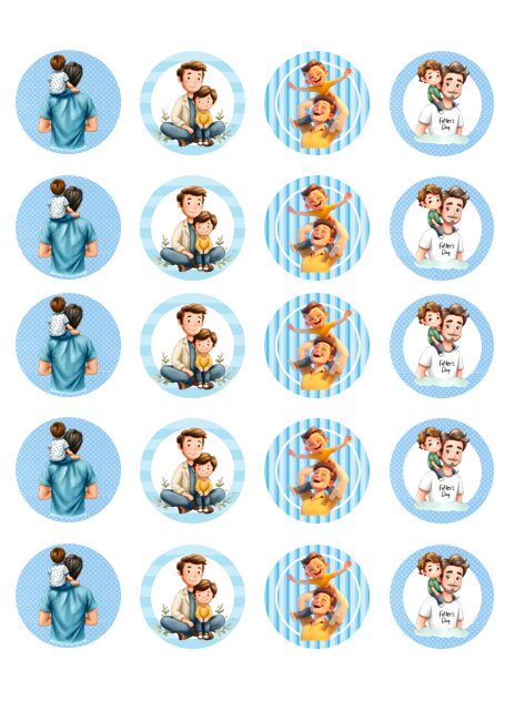 Eetbare print Vaderdag Cupcakes Mini