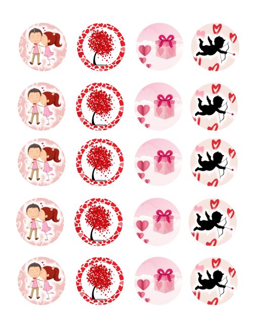Eetbare print Valentijn Cupcakes Mini
