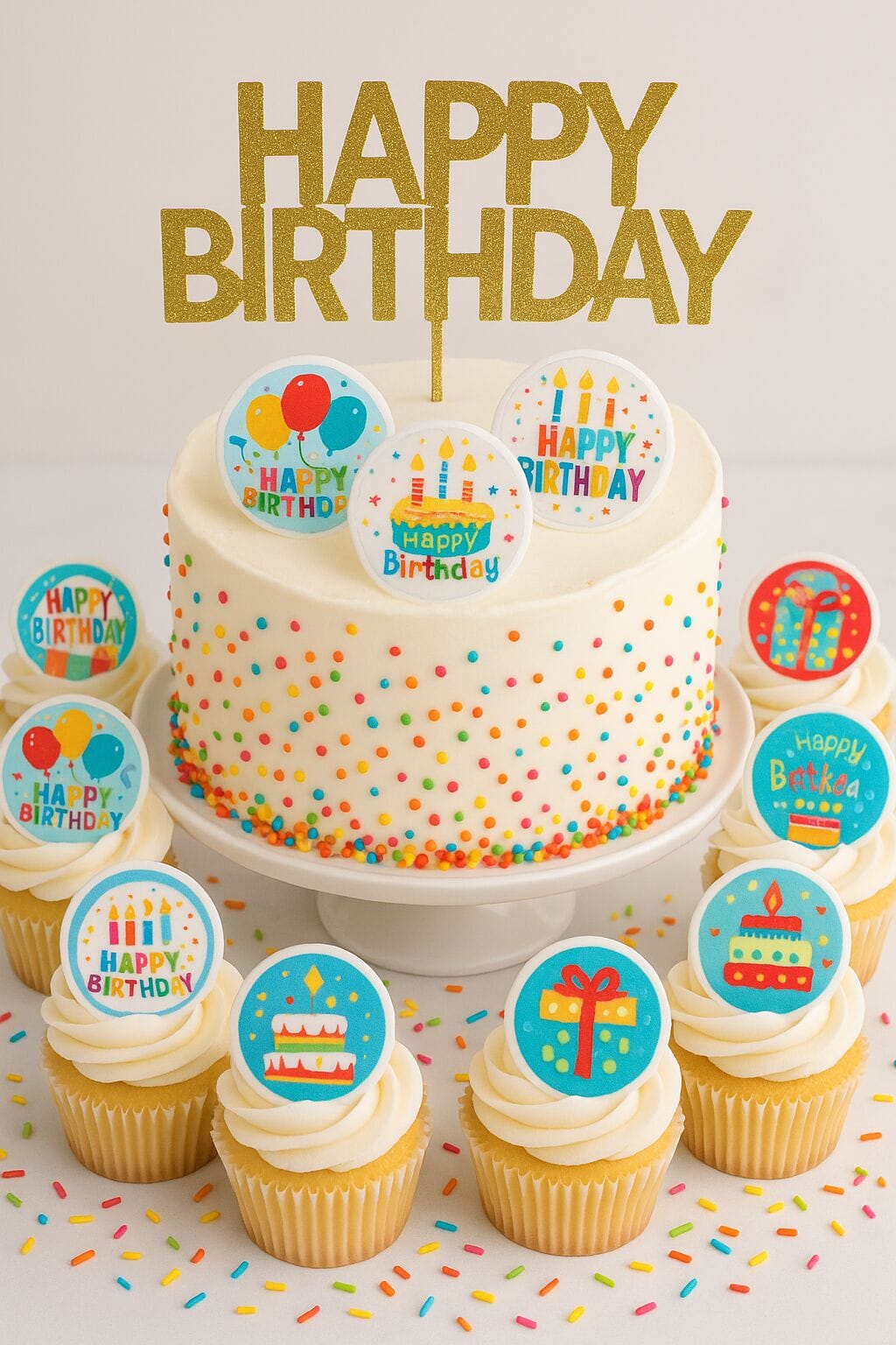 Feestdagentaarten met eetbare prints