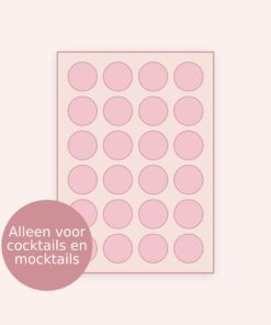 Cocktail/Mocktail prints Rond – A4 vel met 24 stuks (ca. 4 cm)