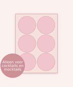 Cocktail/Mocktail prints Rond – A4 vel met 6 stuks (ca. 9 cm)