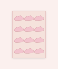 Eetbare print Wolk 12 stuks (ca. 6 cm)