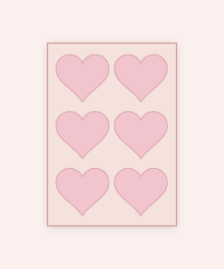 Eetbare print Hart 6 stuks (ca. 9 cm)