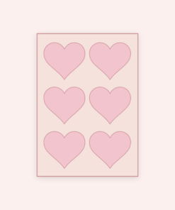 Eetbare print Hart 6 stuks (ca. 9 cm)