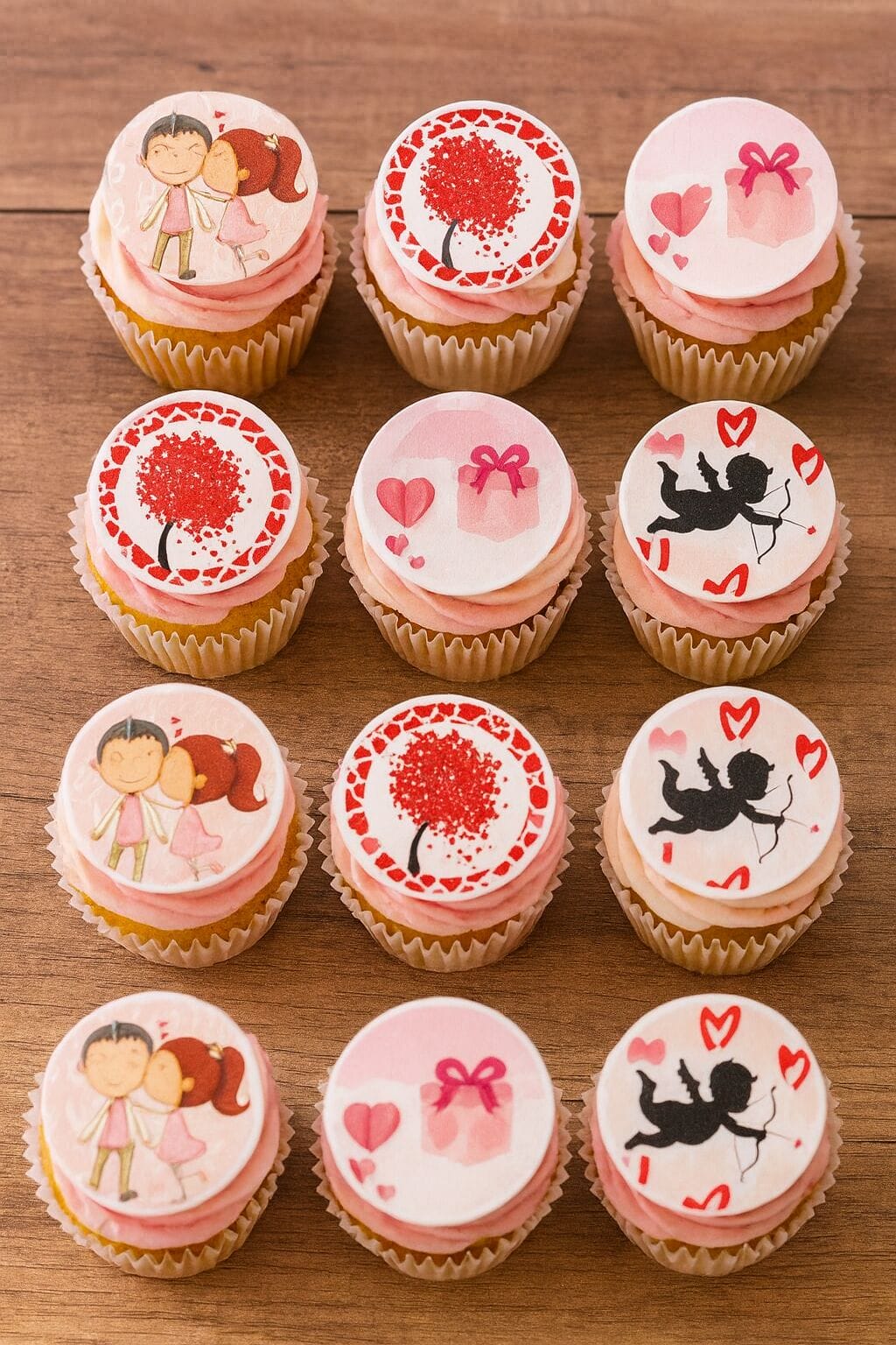 Cupcakes met eetbare foto