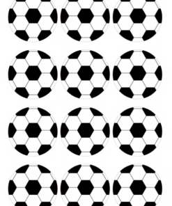 Eetbare print voetbal 12 stuks (ca. 6 cm)