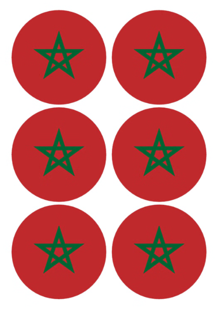 Cocktail print Marokko Rond 6 stuks (9 cm)