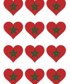 Eetbare print Marokko Hart 12 stuks (ca. 4 cm)