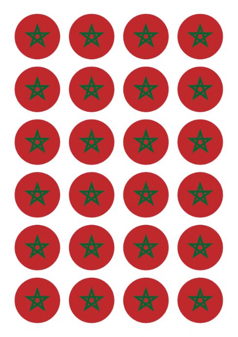 Eetbare print Marokko Rond 24 stuks (ca. 4 cm)
