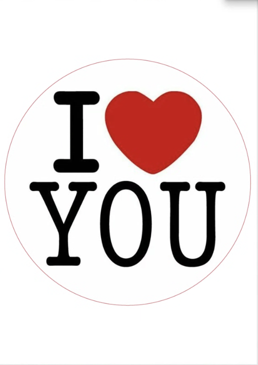 Eetbare print Valentijn Rond 1 stuk (ca. 20cm)