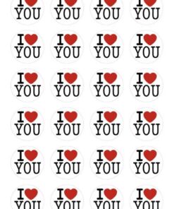 Eetbare print Valentijn Rond 24 stuks (ca. 4cm)