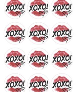 Eetbare print Valentijn Rond 12 stuks (ca. 6cm)