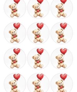 Eetbare print Valentijn Rond 12 stuks (ca. 6cm)