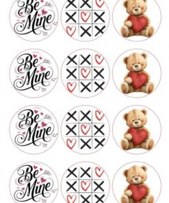 Eetbare print Valentijn Rond 12 stuks (ca. 6cm)