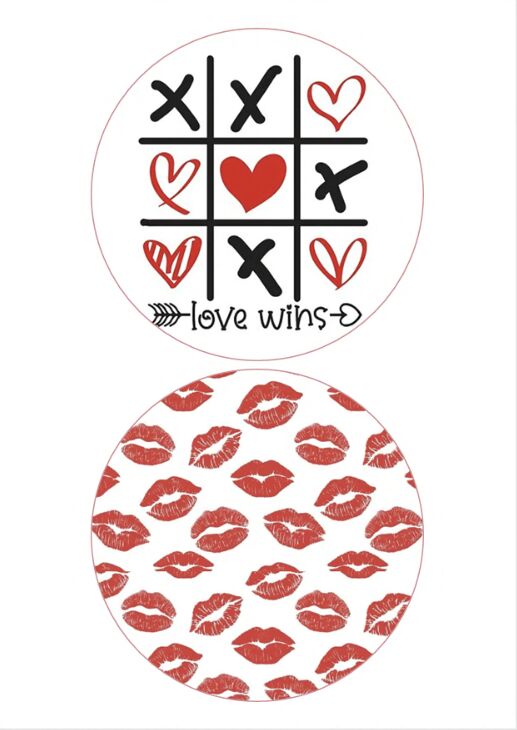 Eetbare print Valentijn Rond 2 stuks (ca. 13.5 cm)