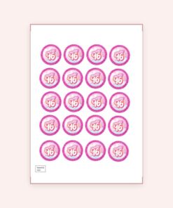 Eetbare print Sweetsixteen Thema Cupcakes Mini