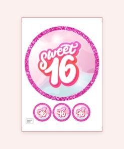 Eetbare print Sweetsixteen Thema 20cm
