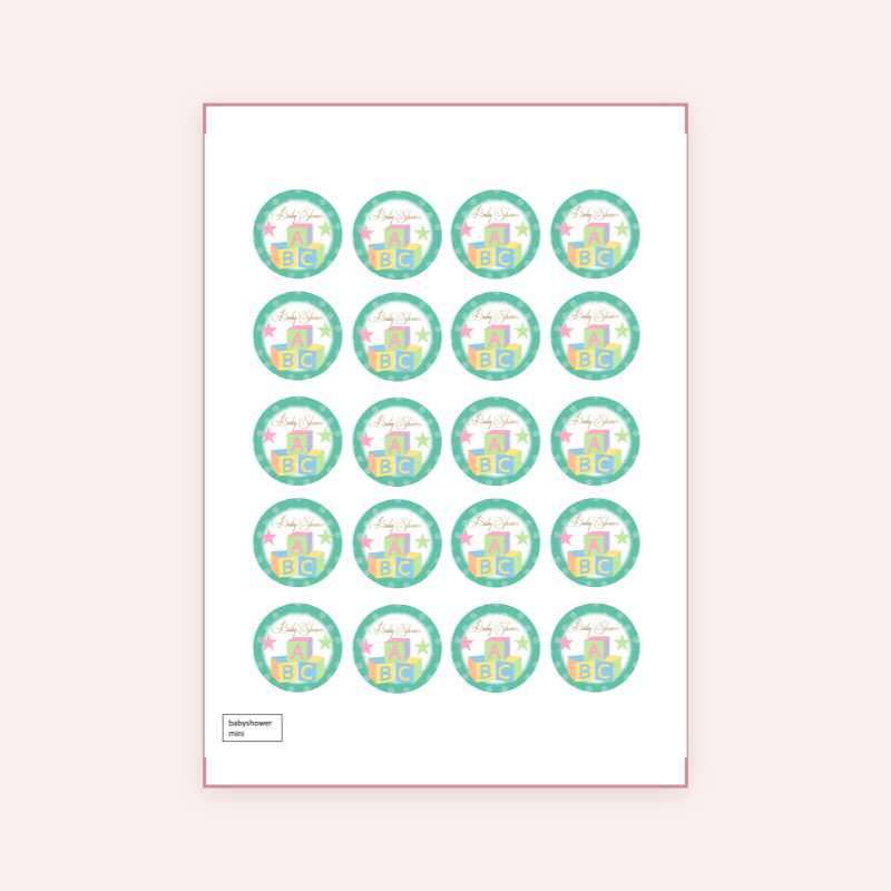 Eetbare print Babyshower Thema Cupcakes Mini