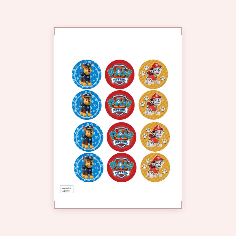 Eetbare print Paw Patrol Cupcakes