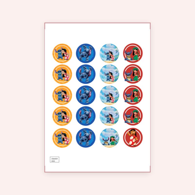 Eetbare print LiloampStitch Cupcakes Mini