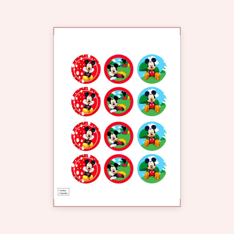 Eetbare print Mickey Mouse Cupcakes