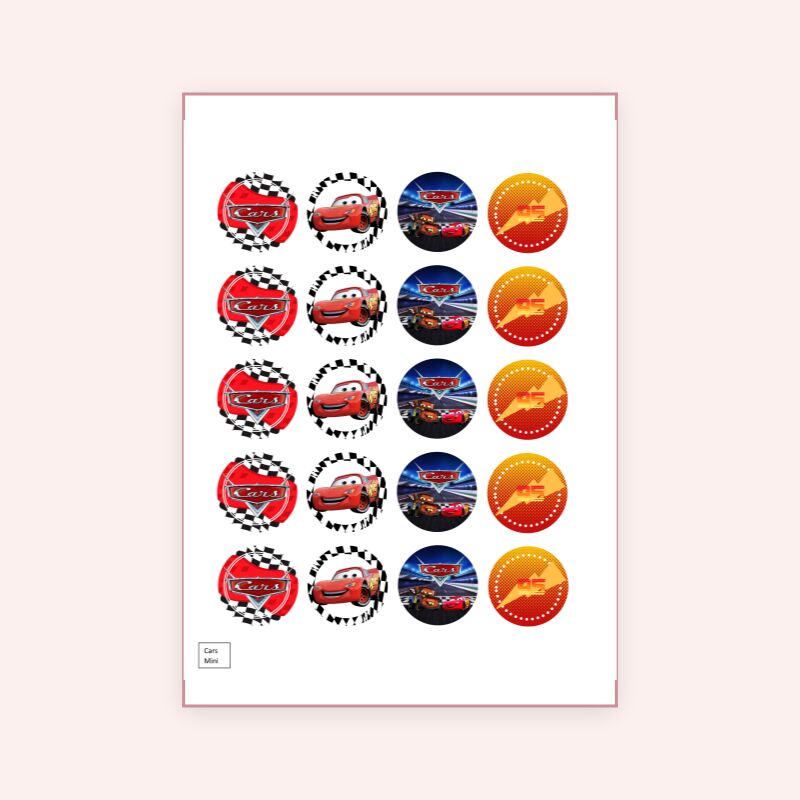 Eetbare print Cars Cupcakes Mini