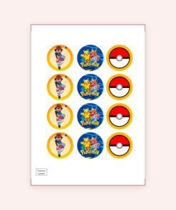 Eetbare print Pokemon Cupcakes