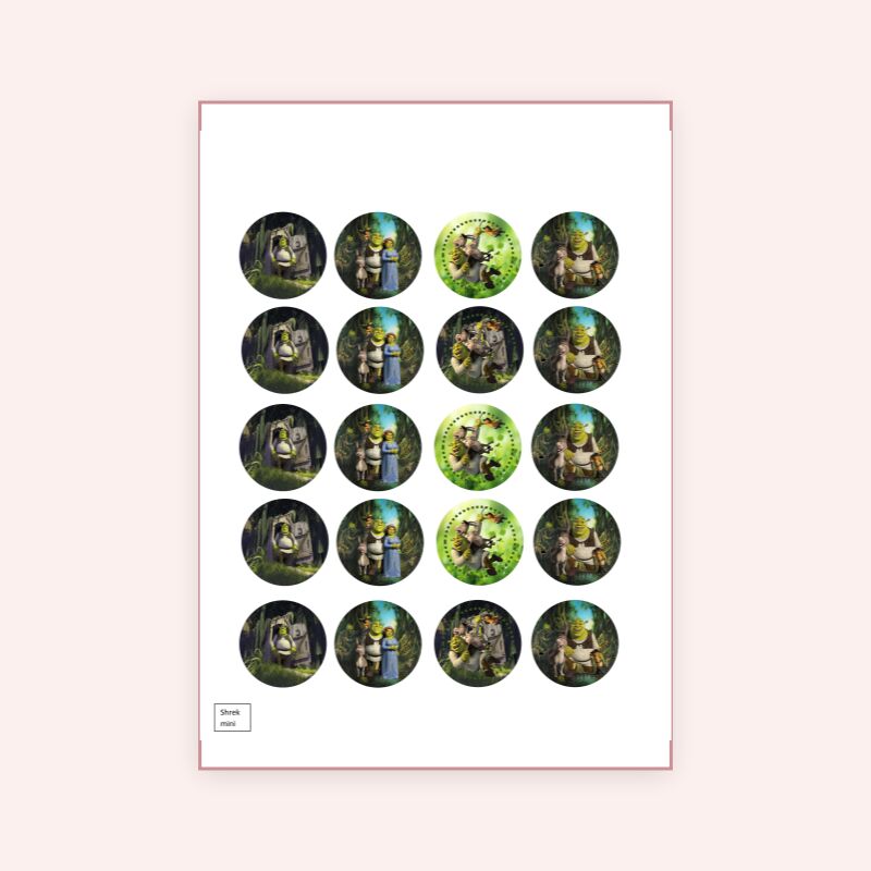 Eetbare print Shrek Cupcakes Mini