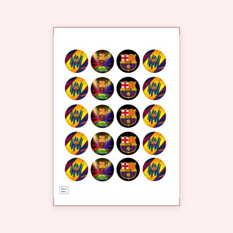 Eetbare print FC Barcelona Cupcakes Mini