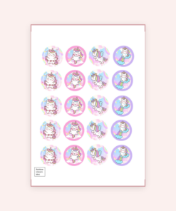 Eetbare print RainbowUnicorn Cupcakes Mini
