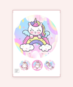 Eetbare print RainbowUnicorn 20cm