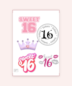 Eetbare print Sweetsixteen Thema 3D