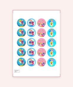 Eetbare print Baby Shark Cupcakes Mini