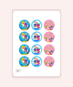 Eetbare print Baby Shark Cupcakes