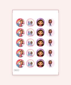 Eetbare print Gabby Dollhouse Cupcakes Mini