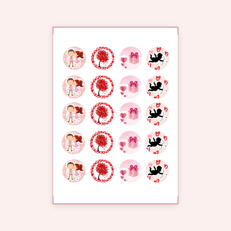 Eetbare print Valentijn Cupcakes Mini