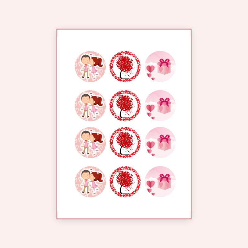 Eetbare print Valentijn Cupcakes