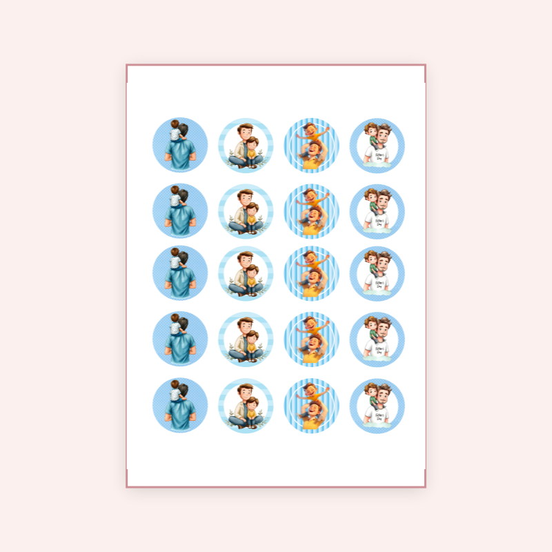 Eetbare print Vaderdag Cupcakes Mini