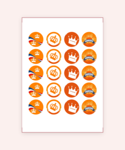 Eetbare print Koningsdag Cupcakes Mini