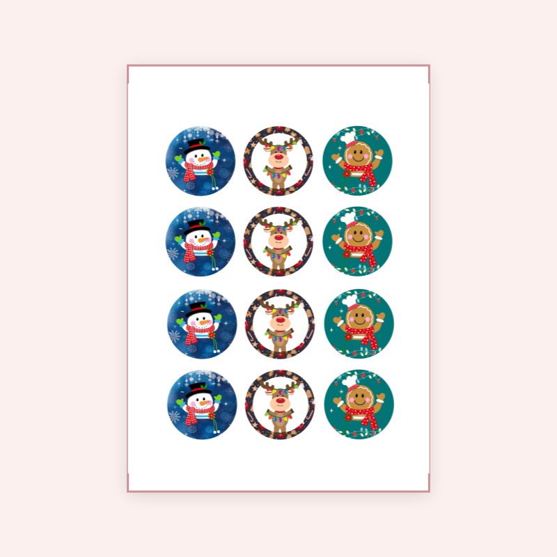 Eetbare print Kerstmis Cupcakes